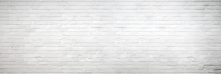 Wall Mural - Abstract white brick wall texture for pattern background. wide panorama picture.Modern white brick wall texture for background