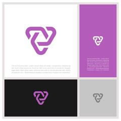 Poster - Innovative high tech logo template. Smart computer. machine learning. Technology Logo.