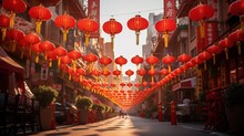  Chinese New Year Lanterns In Traditional Street Of China Town