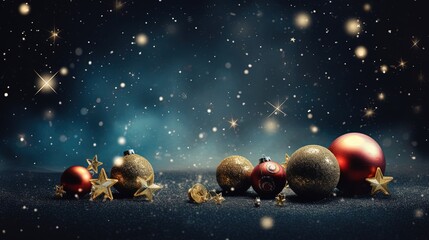 Wall Mural - Christmas background with christmas balls and decoration