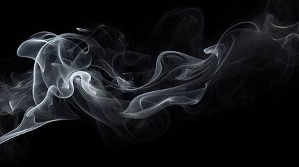 Poster - White smoke on black background