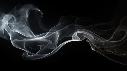 Poster - White smoke on black background