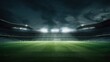 © FryArt - grass stadium illuminated by spotlights