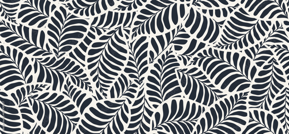 leaves hand drawn seamless pattern. Stock Vector | Adobe Stock