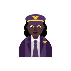 Sticker - Woman Pilot: Dark Skin Tone