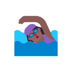 Wall Mural - Woman Swimming: Medium-Dark Skin Tone