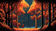 Autumn forest landscape, AI generated 8bit pixel