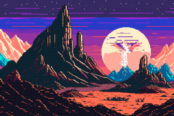 Poster - Generative ai space planet surface landscape