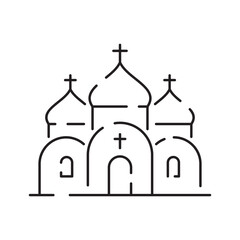 Sticker - Church icon vector thin line style. Religion line icon building