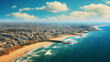 © khozainuz - An aerial view of the gaza city of surrounded by the sea and seen from the air