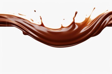 Poster - A splash of chocolate on a clean white background. Perfect for food and dessert related projects