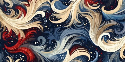 Poster - A vibrant and energetic abstract painting featuring waves and dots. Perfect for adding a pop of color and excitement to any space