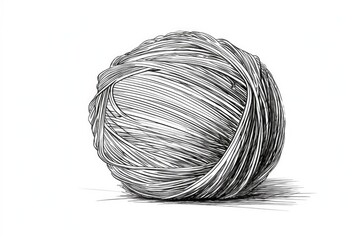 Poster - A simple and versatile image of a ball of yarn on a white surface. Perfect for crafting, knitting, or textile-related projects