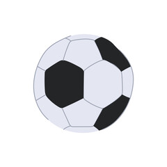 Sticker - foot soccer ball cartoon. cup banner, stadium field, team hexagon sign. isolated symbol vector illustration