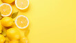 Lemon on a yellow background with free space for text.