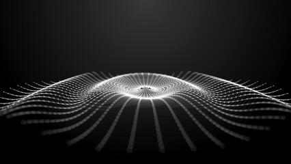 Fototapete - Big data storage grid. Abstract artificial intelligence background. 3d rendering.