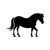 Fototapeta Konie - horse silhouette isolated on white