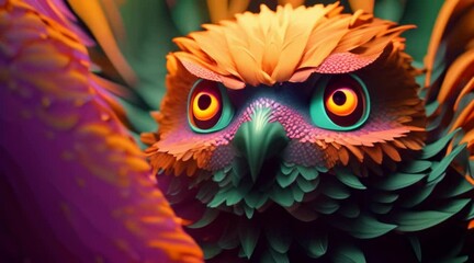 Leinwandbilder - close up of a colorful Owl