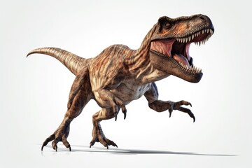 Poster - A dinosaur with its mouth open wide. Perfect for educational materials or dinosaur-themed designs