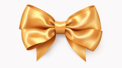 Wall Mural - A beautiful golden bow on a clean and simple white background. Perfect for adding a touch of elegance and sophistication to any project or design