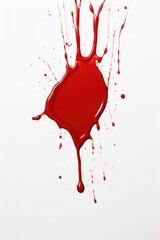 Poster - A dynamic image capturing a red liquid splashing onto a clean white surface. Ideal for illustrating concepts such as motion, impact, or creativity.