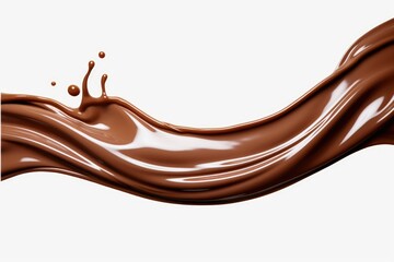 Poster - A splash of chocolate on a white background. Perfect for food and dessert-related projects