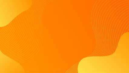 Vector simple abstract background with yellow and orange waves and liquid
