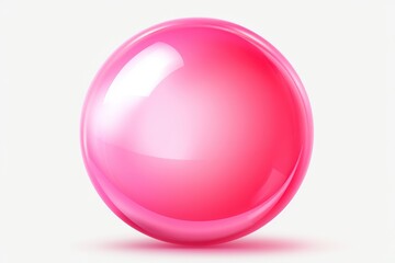 Poster - A shiny pink sphere on a white background. Perfect for adding a pop of color to any design