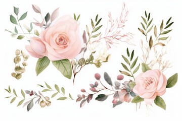 Poster - A bunch of flowers placed on a white surface. Can be used for various purposes