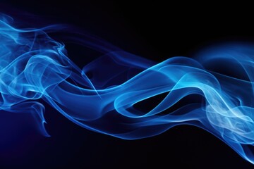 Blue smoke captured in a close-up shot against a black background. Perfect for adding a touch of mystery and intrigue to your projects