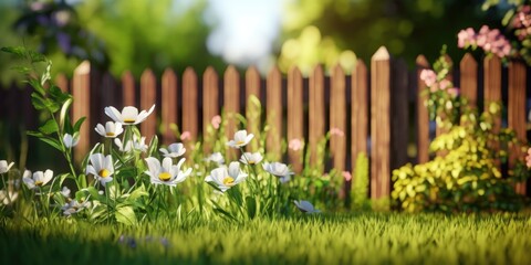 Poster - A bunch of flowers lying in the grass. Perfect for nature-themed designs