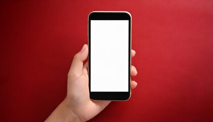 Hand using smartphone with blank screen