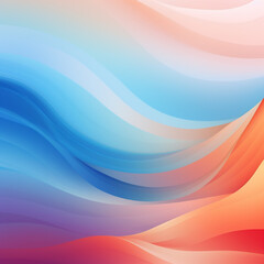 Poster - The abstract background is dominated by red, blue and orange