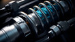 Closeup of springs, shock absorbers rad shock Absorbers focus on suspension generativ ai