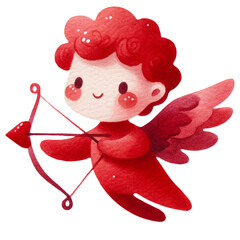 Wall Mural - cute watercolor cupid