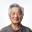 © Tori - Asian elder ID photo, white background