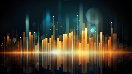 Wall Mural - abstract background with equalizer growth and decline charts, diagrams