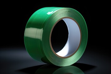 Poster - A roll of green tape on a black surface. Can be used for various projects and DIY activities