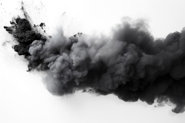 Sticker - A striking image of black smoke billowing out of the sky. Perfect for illustrating pollution, industrial accidents, or environmental disasters.