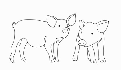 Pig. Piglet. One line