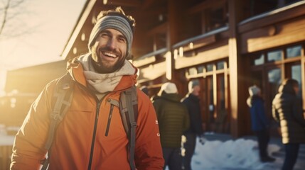 Poster - A man with a beard wearing a hat and a jacket. Suitable for various contexts