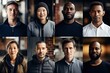 A confident and positive multiracial business team in a diverse portrait collage.