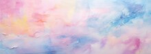 Abstract, Bright Pastel Sky, Purple Clouds, Fantasy Cloudscape, Soft Watercolor Texture, Beautiful Nature Backdrop.