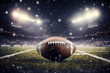 Fototapeta Fototapety sport - American football ball on the American football field. Generative AI
