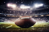 Fototapeta Sport - American football ball on the American football field. Generative AI