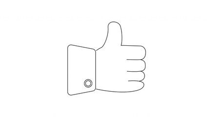 Sticker - animated sketch of the thumb like icon