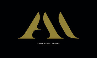 AM, MA, A, M Abstract Letters Logo Monogram