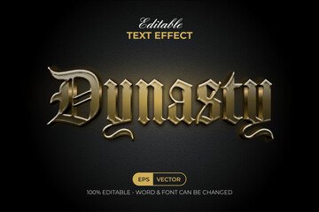 Poster - dynasty gold text effect cinematic style. editable text effect.