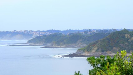 Wall Mural - Cliffs of Cenitz beach and Atlantic Ocean in Saint-Jean-de-Luz, France