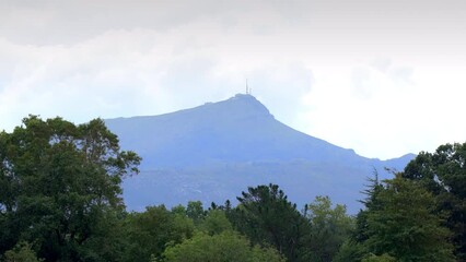 Wall Mural - La Rhune mountain seen from the seaside of Ciboure in France